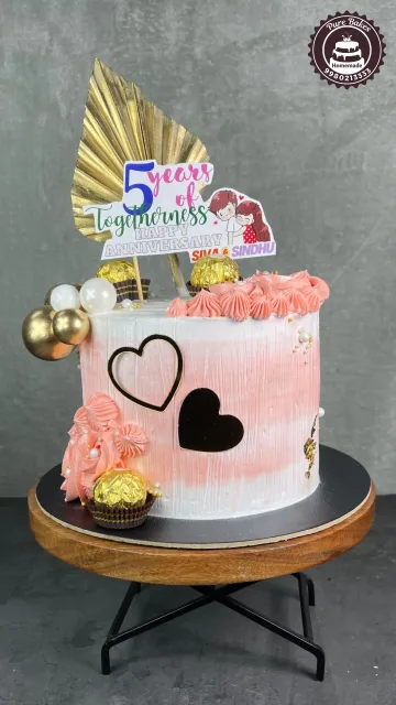 5 Years Together Anniversary Cake