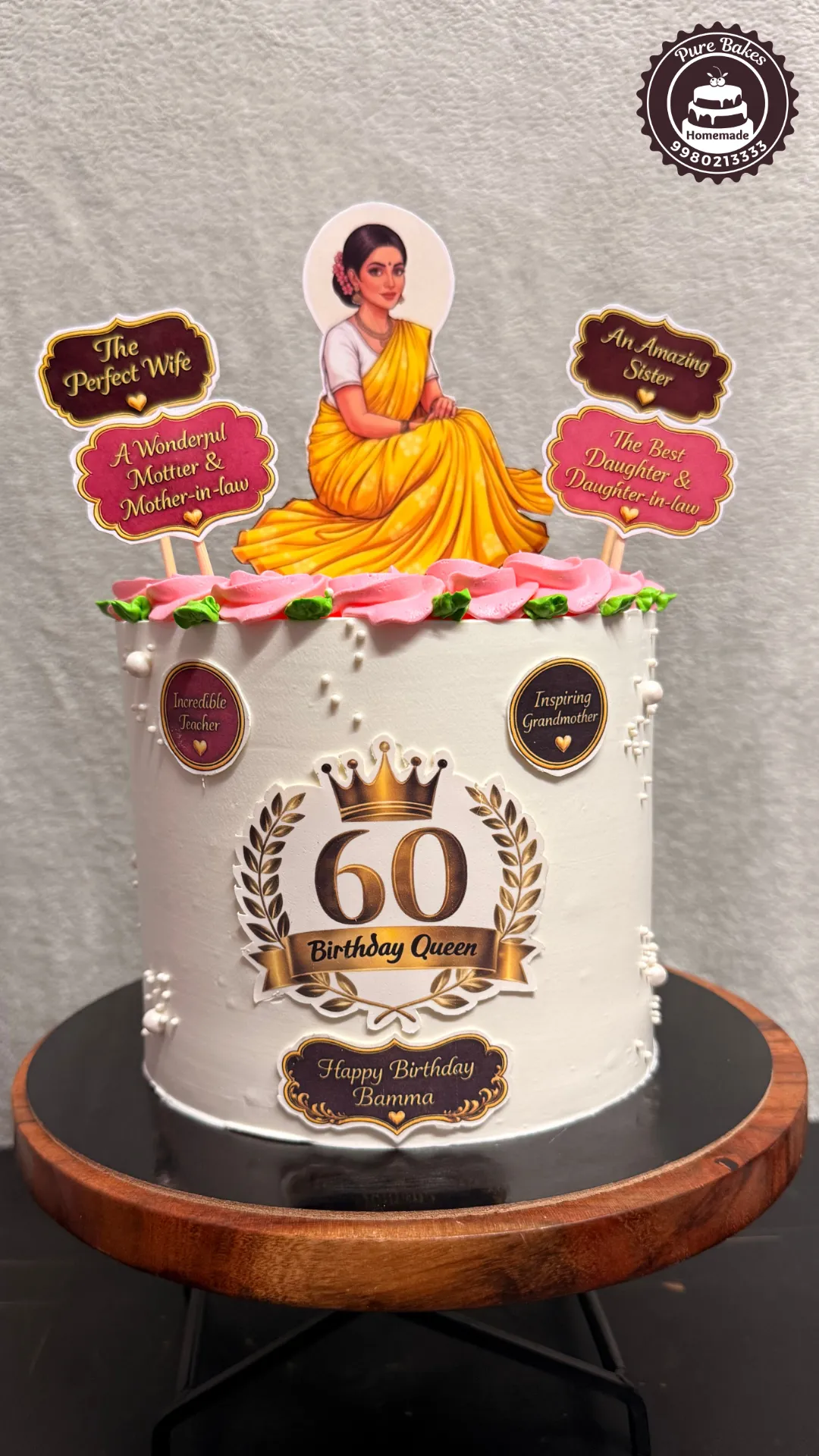 60th birthday queen cake created by PureBakes