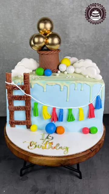 6months Birthday Balloon Theme Cake