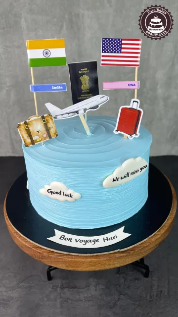 Airplane Passport Theme Cake