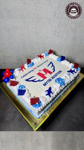 Aviation Anniversary Theme Celebration Cake