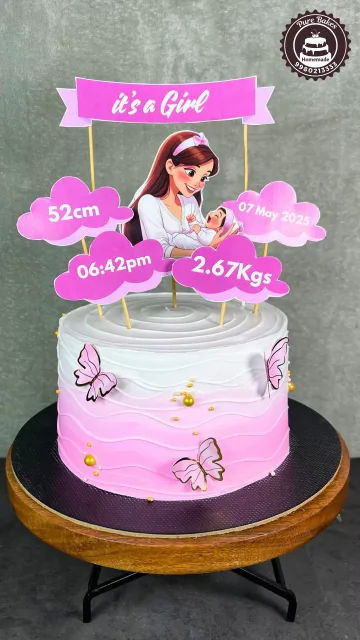 Baby Milestone Fondant Cake Design
