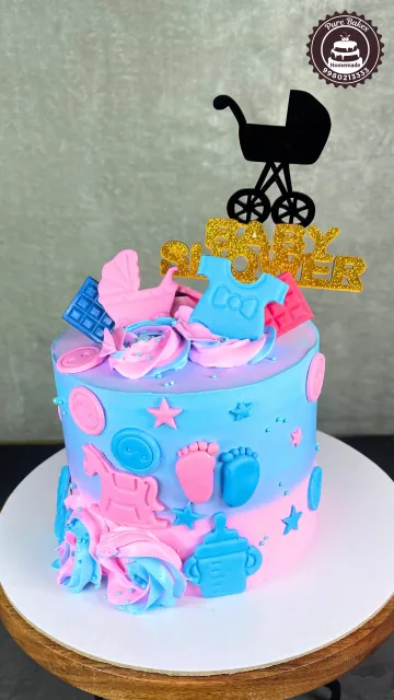 Baby Stroller Theme Cake Design