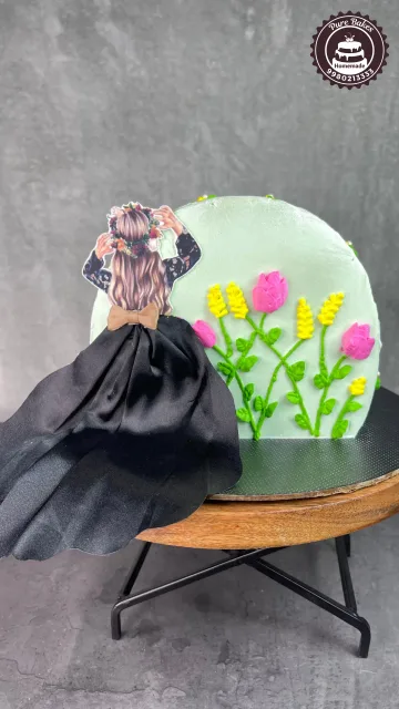 Black Gown Bridal Shower Cake