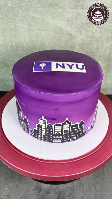 Bon Voyage Graduation Skyline Theme Cake
