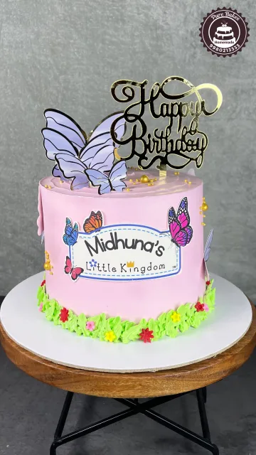Butterfly Theme Pink Birthday Cake for Little Princess Party
