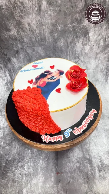 Custom Couple Anniversary Photo Cake