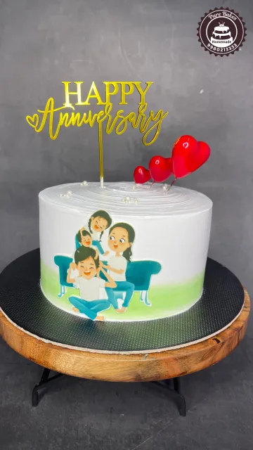 Custom Family Theme Anniversary Cake