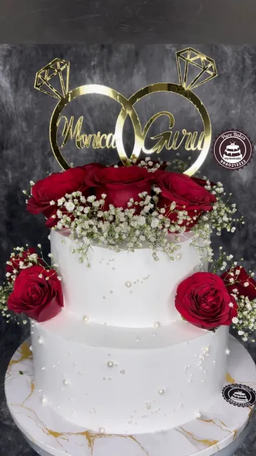 Custom Name Ring Topper Cake