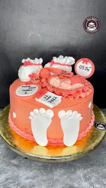 Custom Newborn Baby Girl Cake