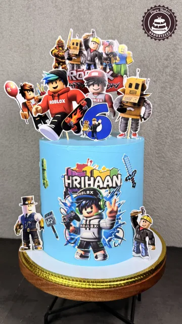 Custom Roblox Birthday Cake with Gamer Theme for Kids Celebration