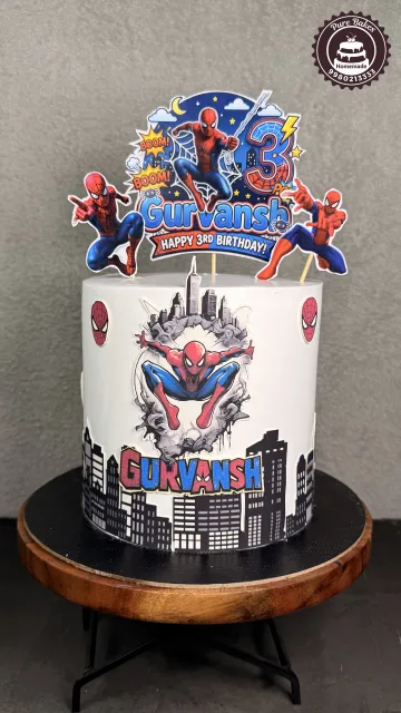 Custom Spiderman Birthday Cake for 3rd Birthday Party Celebration