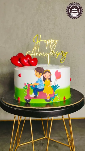 Cute Couple Anniversary Theme Cake
