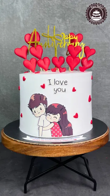 Cute Couple Theme Anniversary Cake