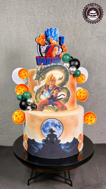 Dragon Ball Goku Super Saiyan Blue Birthday Cake for Boys