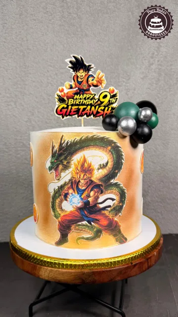 Dragon Ball Goku Theme Birthday Cake for Kids Celebration
