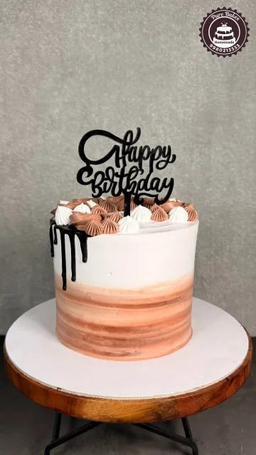 Elegant Chocolate Drip Birthday Cake with Modern Buttercream Finish