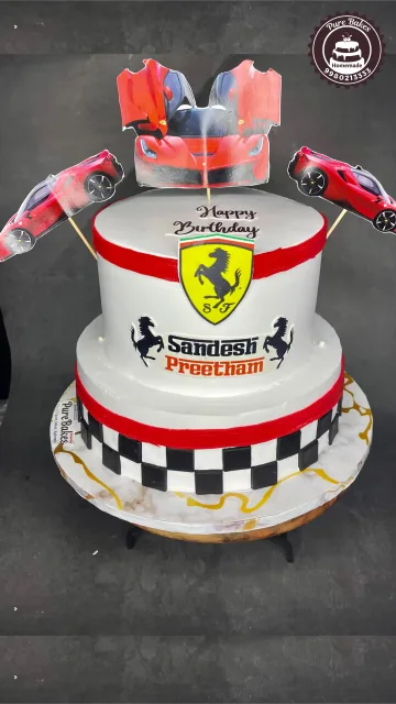 Ferrari Theme Birthday Cake Design for Car Lovers