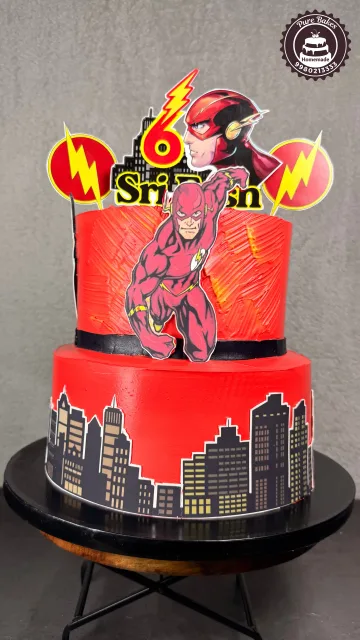 Flash Superhero Birthday Cake for Boys Party Celebration