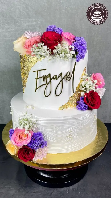 Fresh Bloom Tiered Birthday Cake