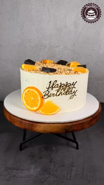 Fresh Orange Chocolate Birthday Cake