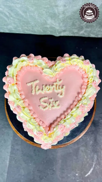 Heart Shaped Pink Cream Anniversary Cake for Sweet Celebrations
