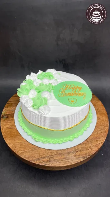 Mint Green Anniversary Cream Cake