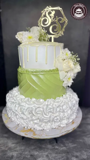 Pastel Drip Engagement Cake Style