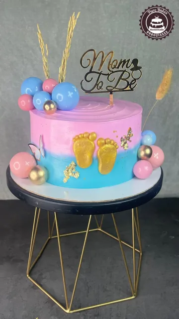 Pink Blue Baby Reveal Cake