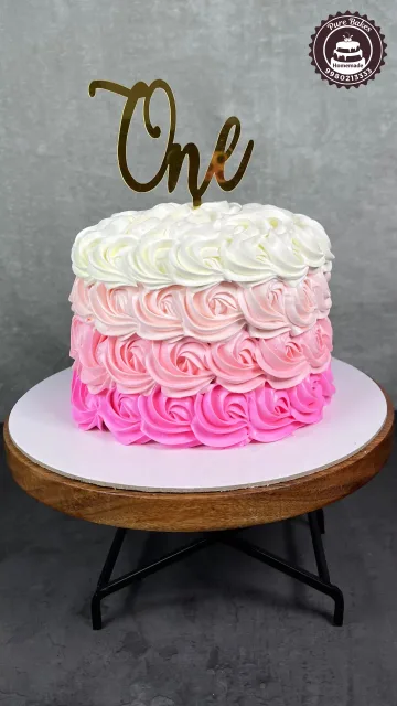 Pink Ombre Rosette Smash Cake
