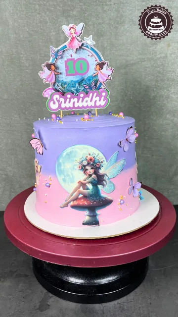 Purple Fairy Theme Birthday Cake For Girls Turning Ten