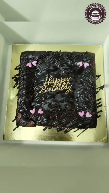 Rich Chocolate Drip Birthday Brownie Cake for Celebrations