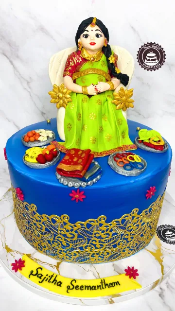 South Indian Seemantham Celebration Cake