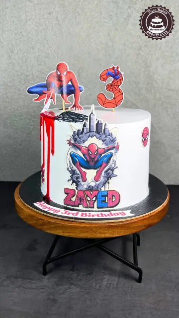 Spider-Man Theme Birthday Cake for 3rd Birthday Celebration