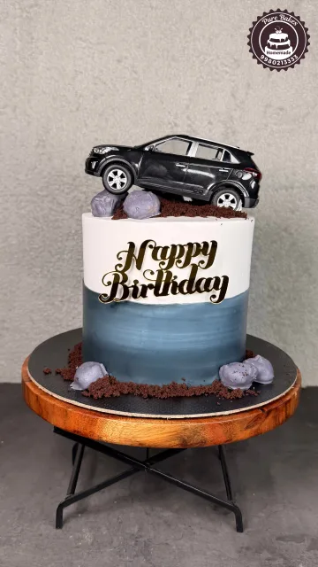 SUV Theme Birthday Cake with Offroad Adventure Design