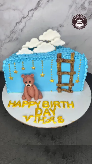 Teddy Bear Sky Theme 6months Cake