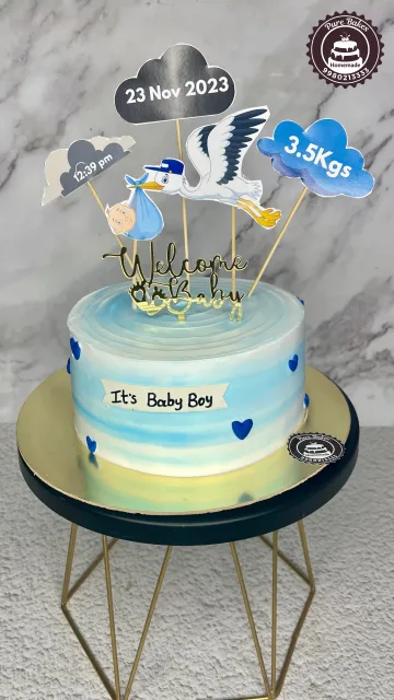 Welcome Baby Boy Celebration Cake