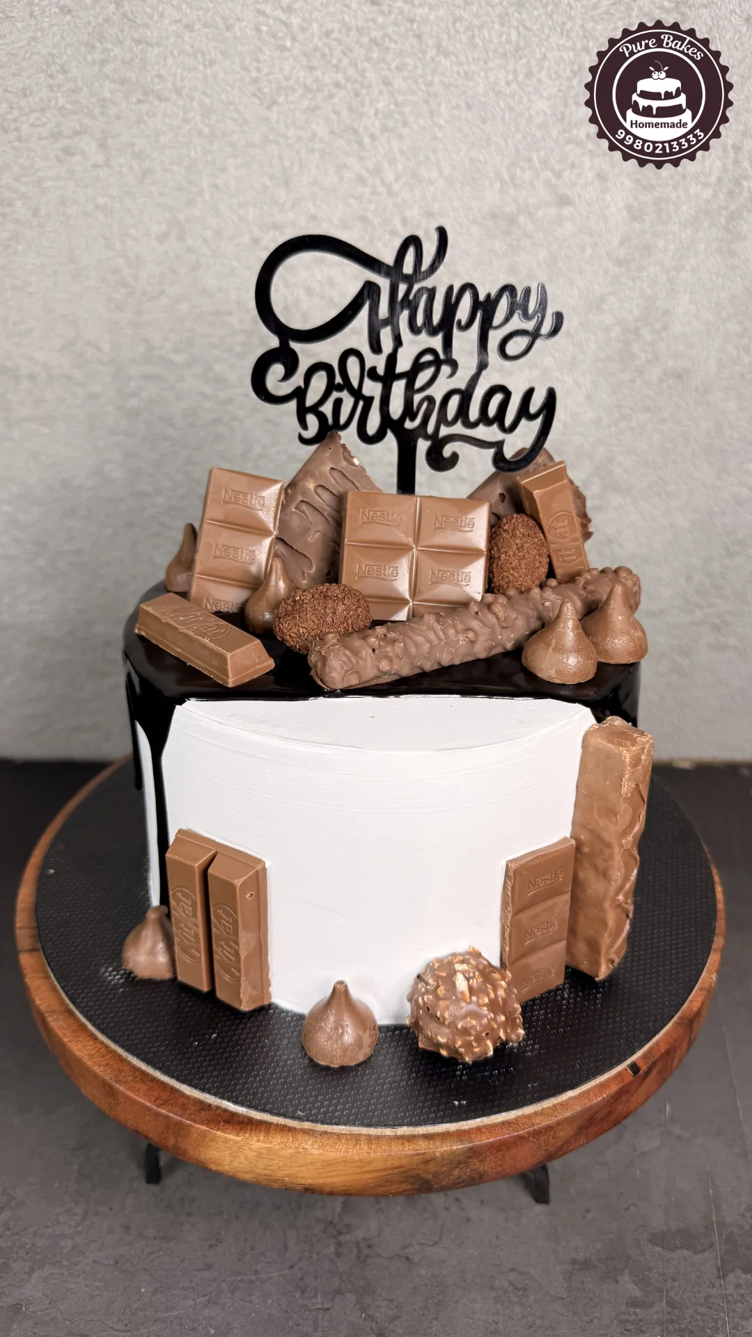 Luxury Chocolate Drip Cake Decorated with Chocolate Bars