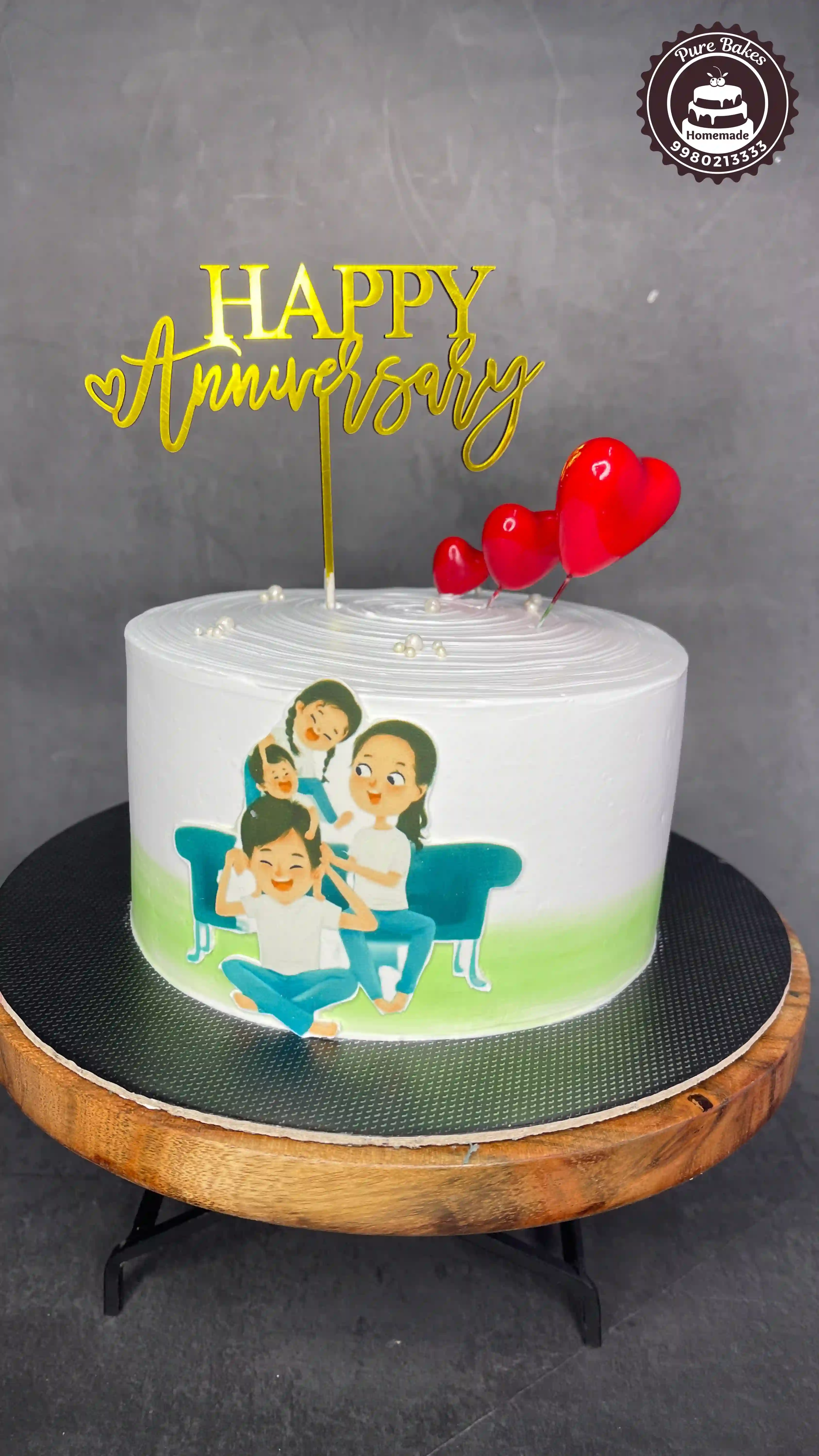 Custom Family Theme Anniversary Cake