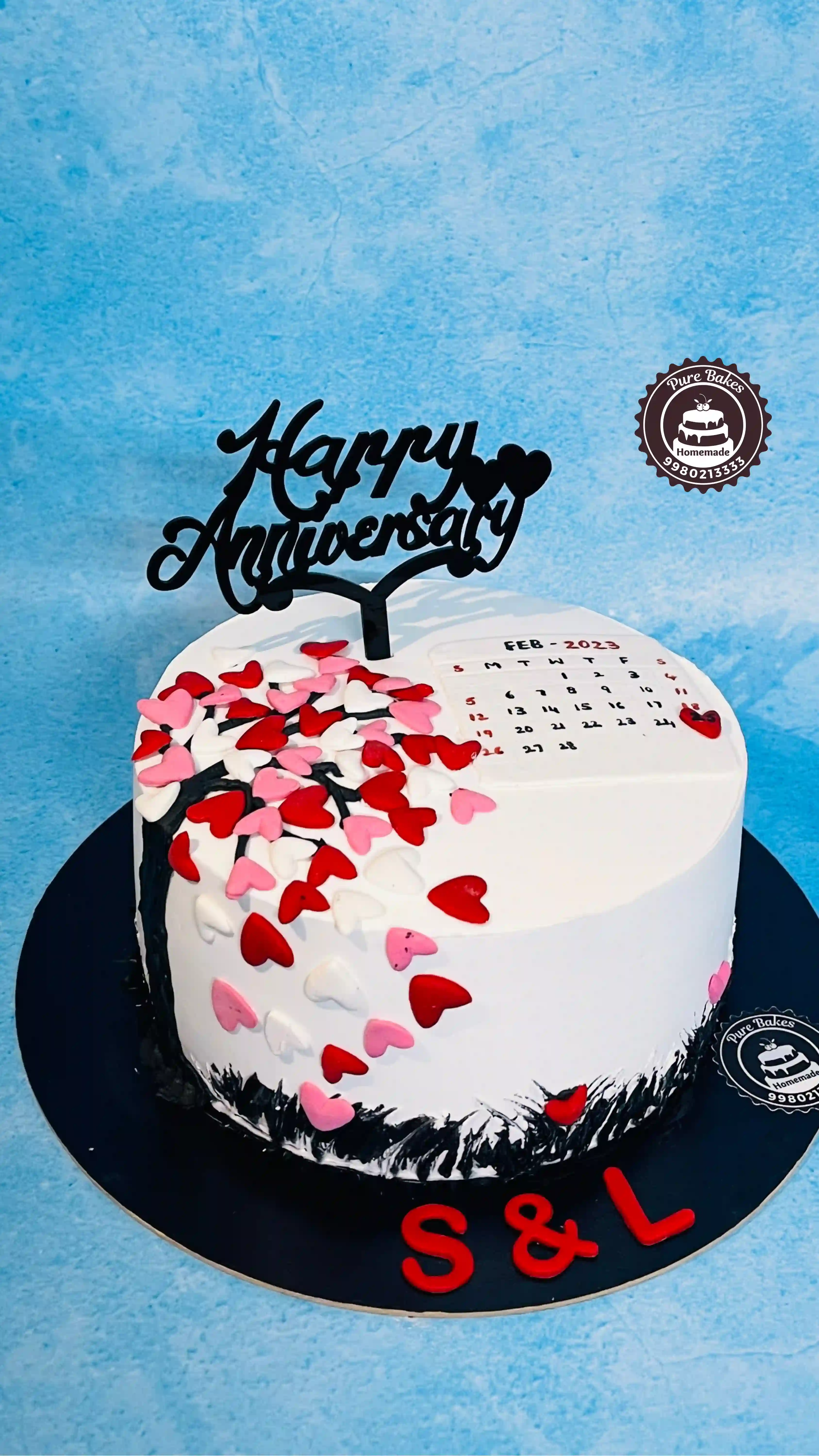 Heart Tree Anniversary Celebration Cake