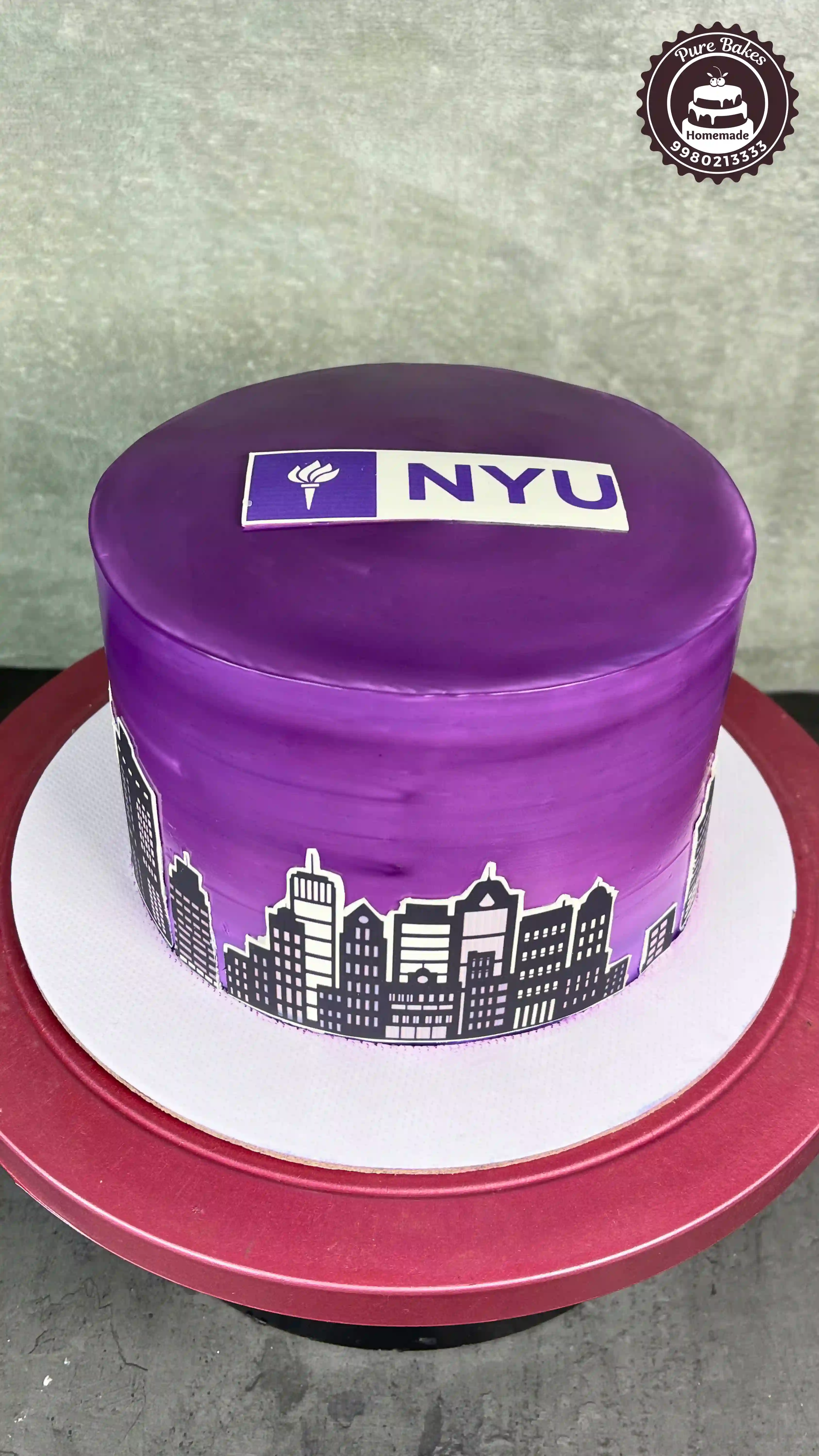 Bon Voyage Graduation Skyline Theme Cake