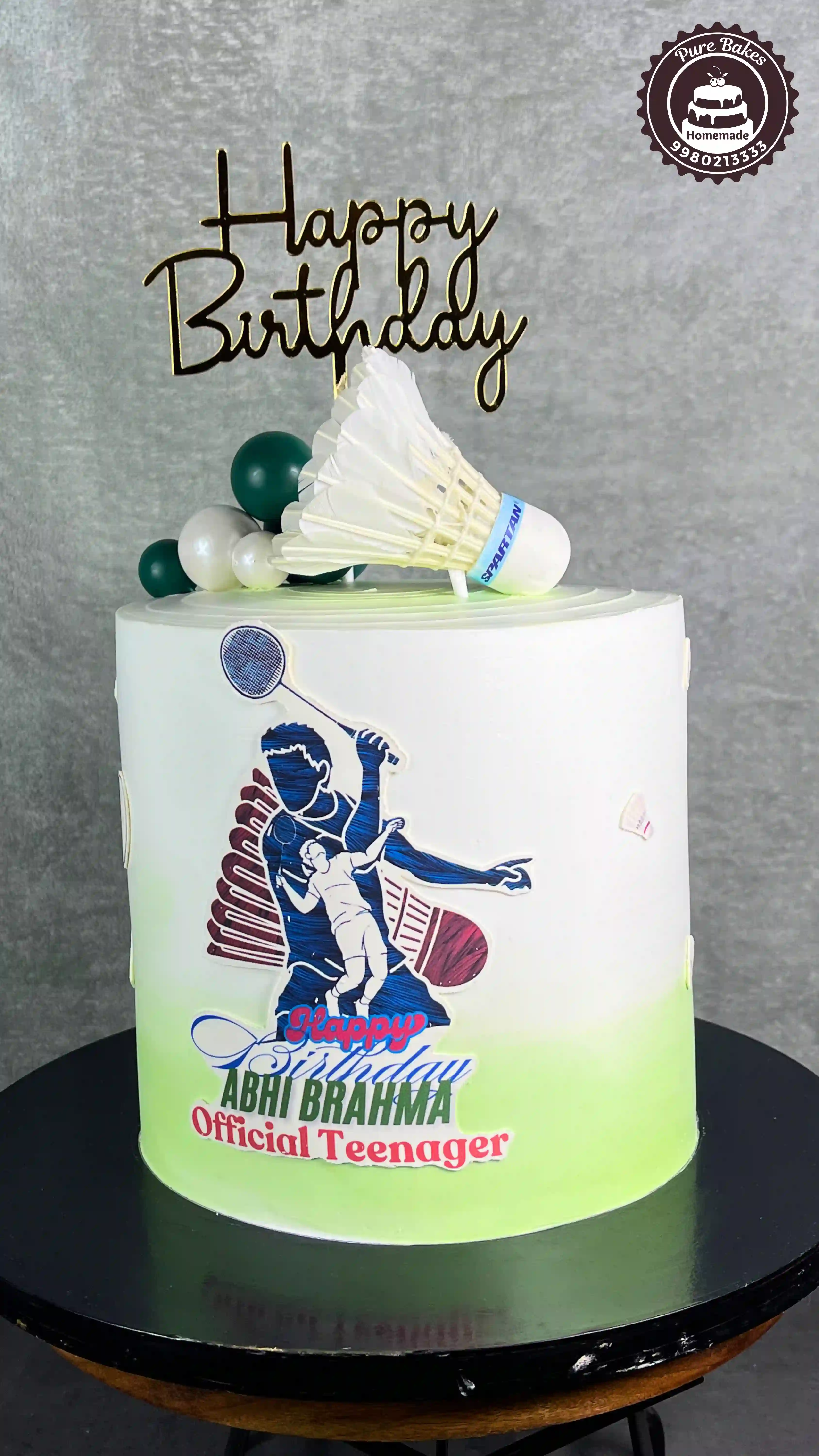 Badminton Theme Birthday Cake for Teen Sports Celebration