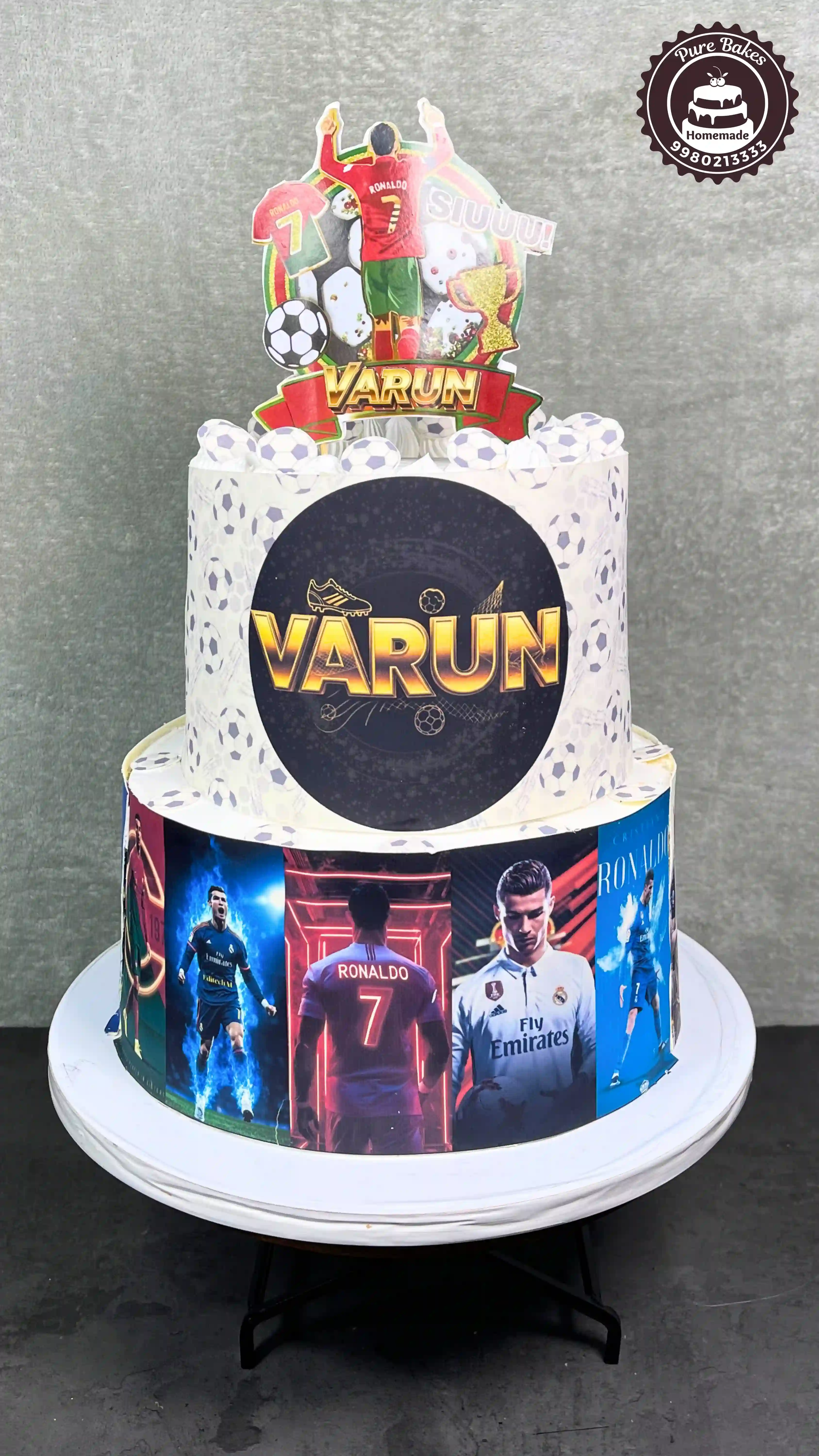 Cristiano Ronaldo Football Theme Birthday Cake For Boys