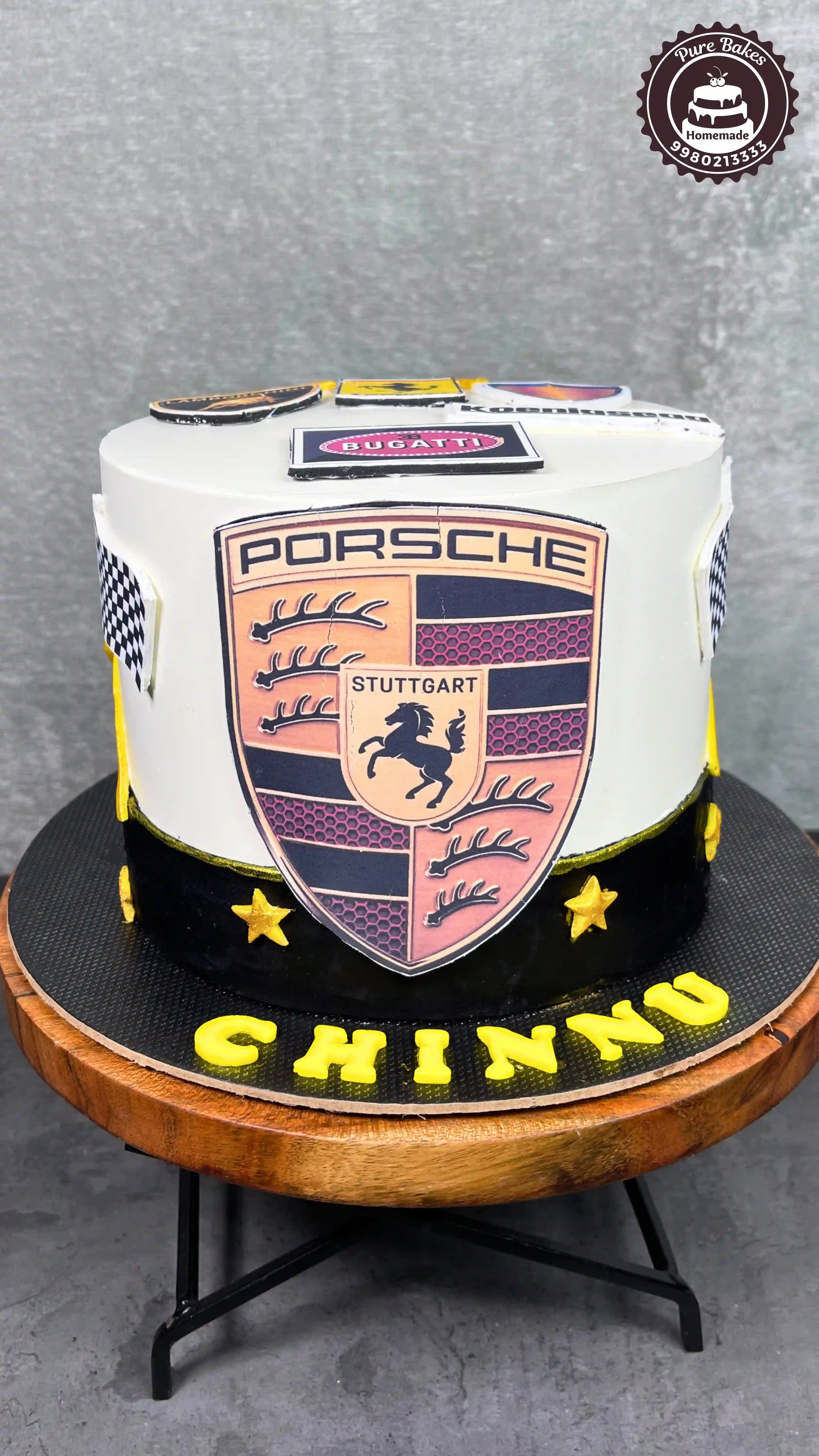 Custom Porsche Theme Birthday Cake for Car Lovers Celebration