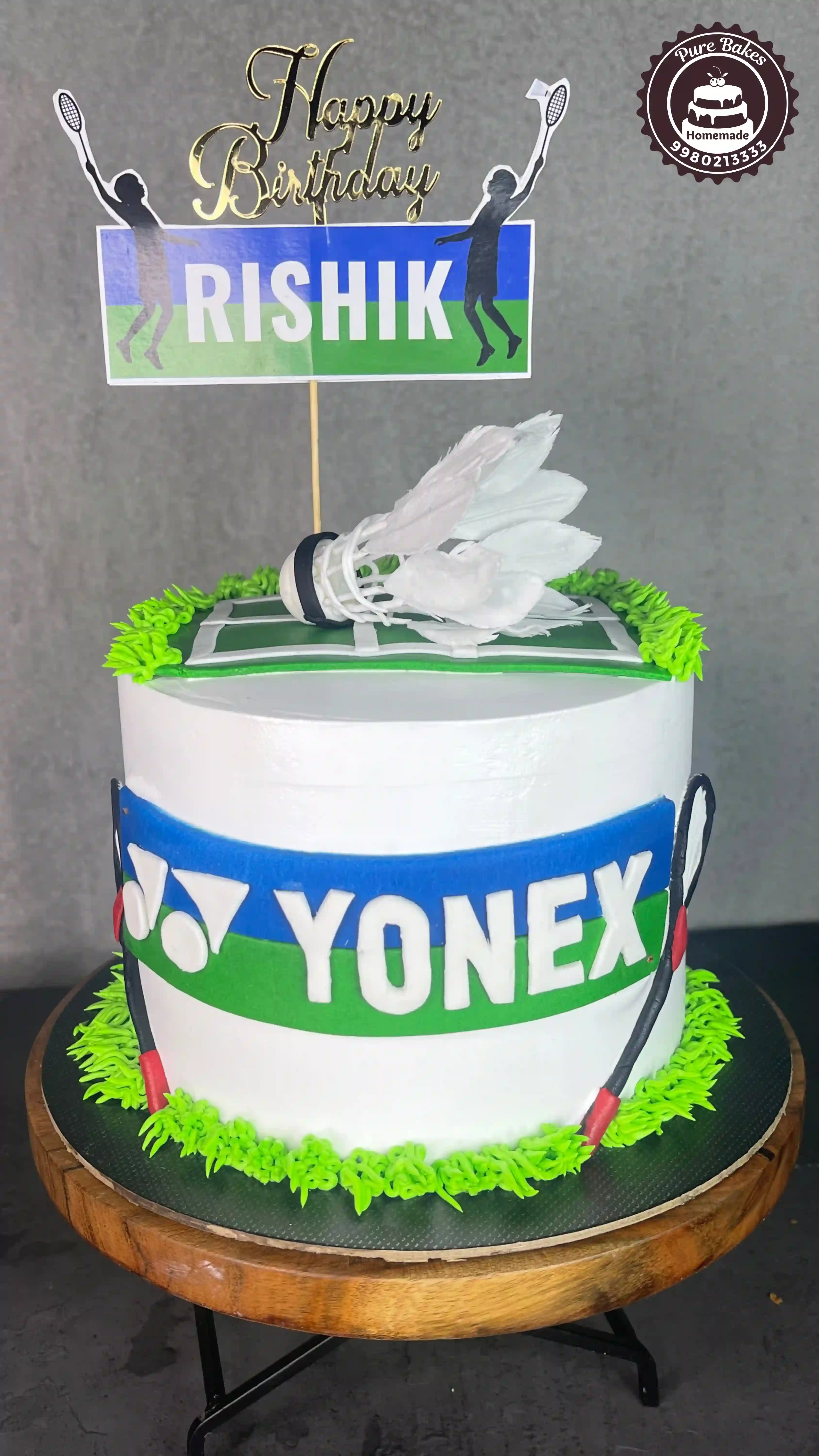 Custom Yonex Badminton Birthday Cake for Sports Theme Celebration
