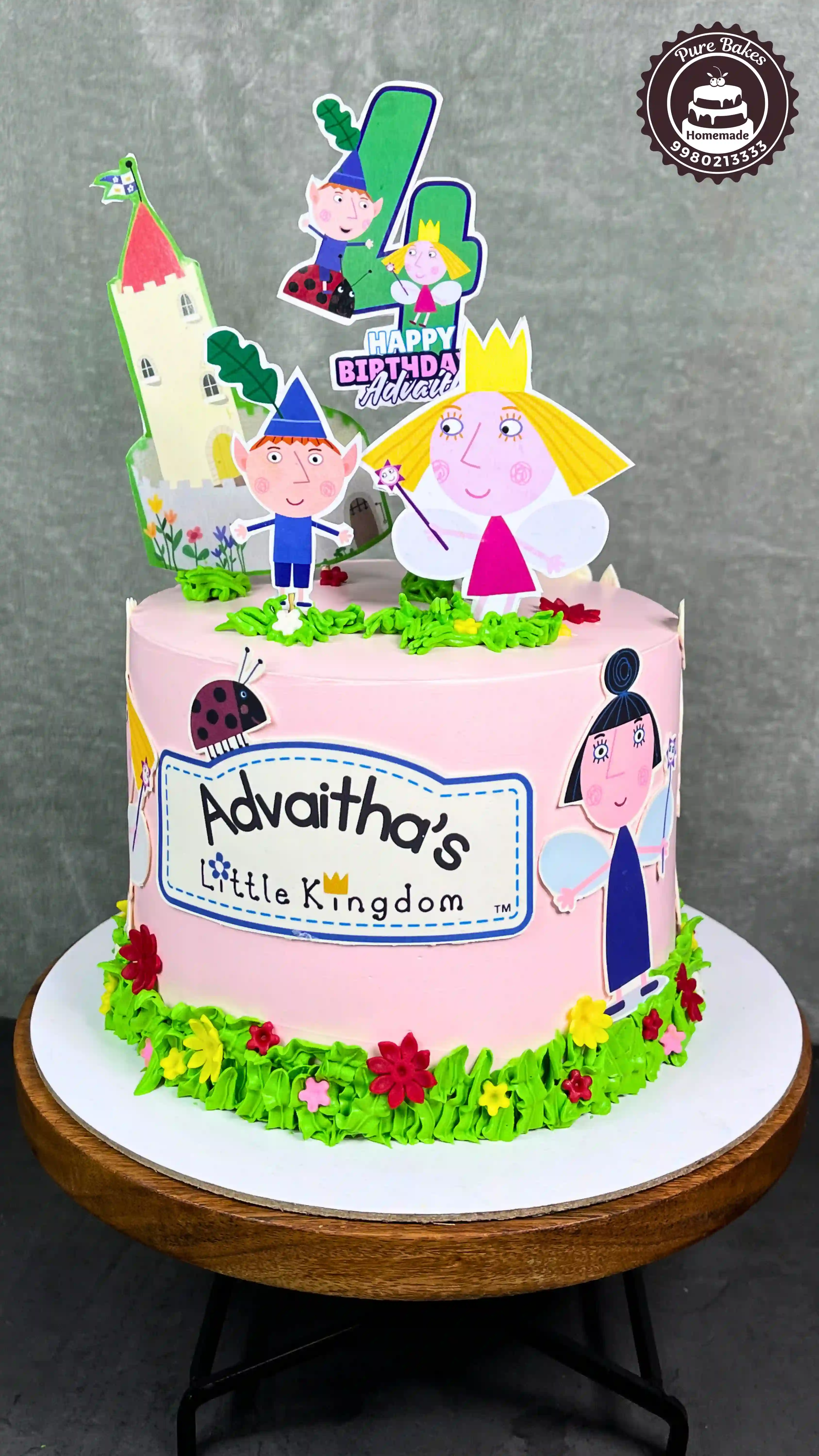Cute Fairy Kingdom Birthday Cake Design for Kids Celebration