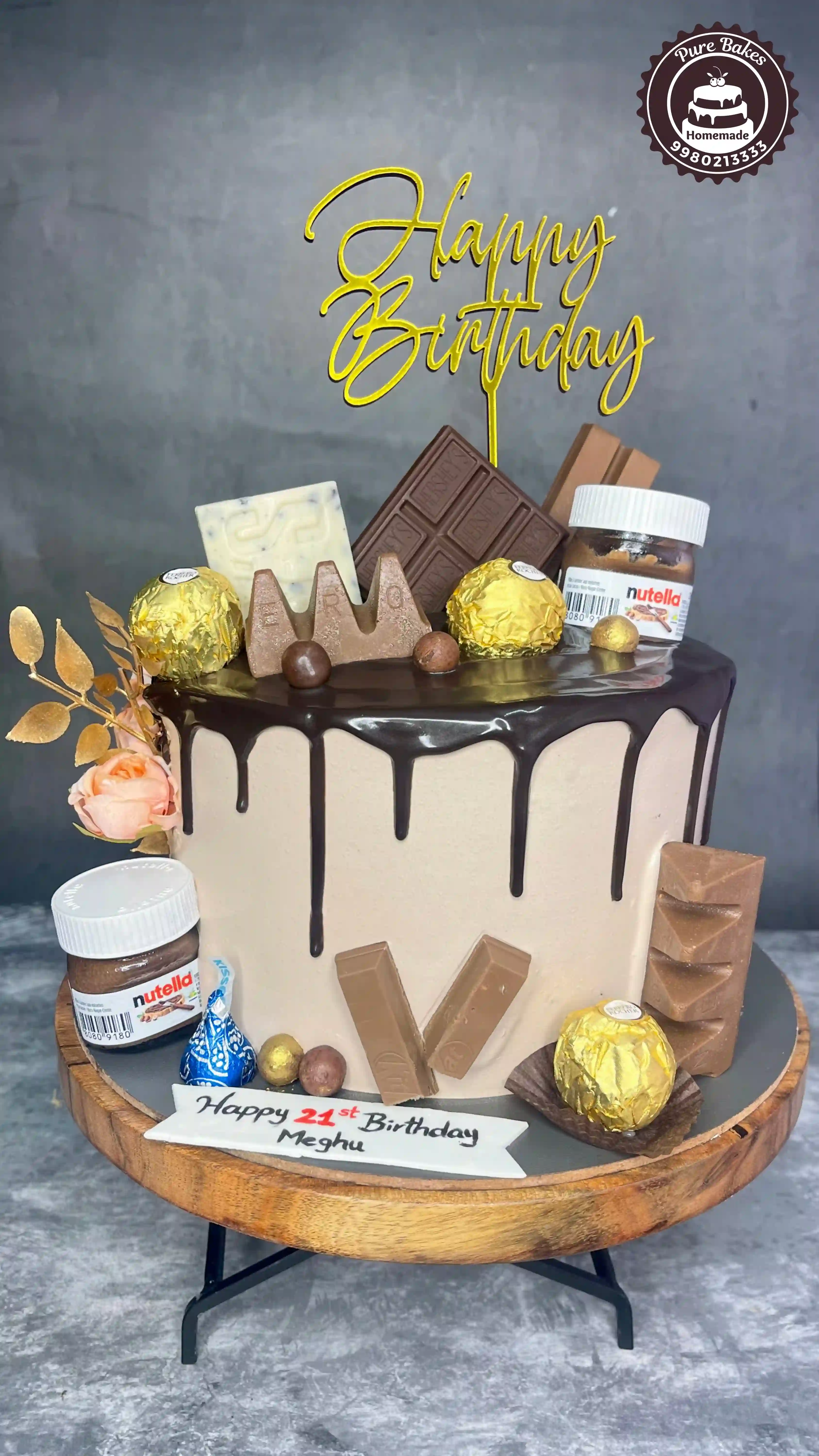 Delicious Nutella Cake with Ferrero and Chocolate Bar Theme