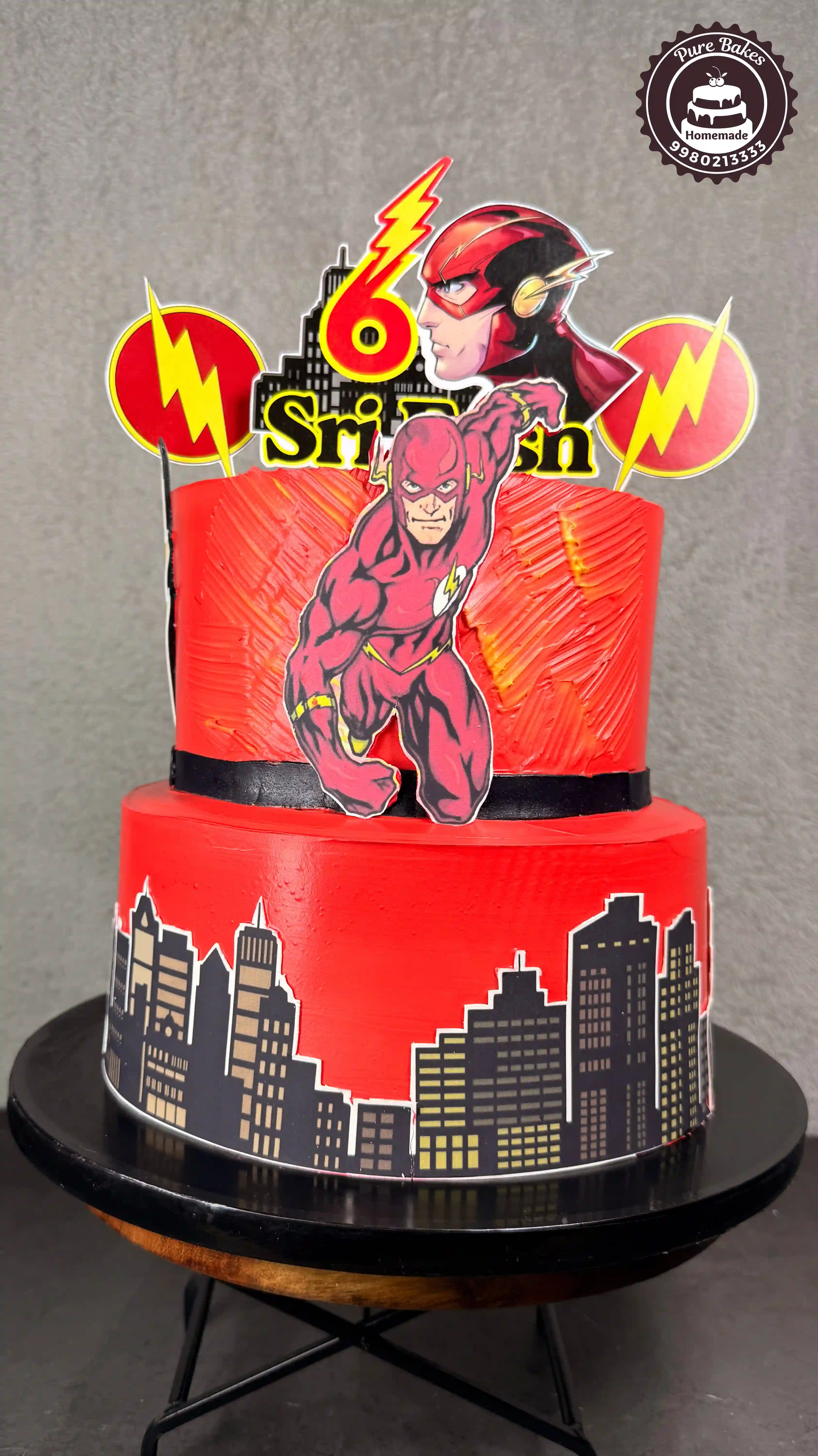 Flash Superhero Birthday Cake for Boys Party Celebration