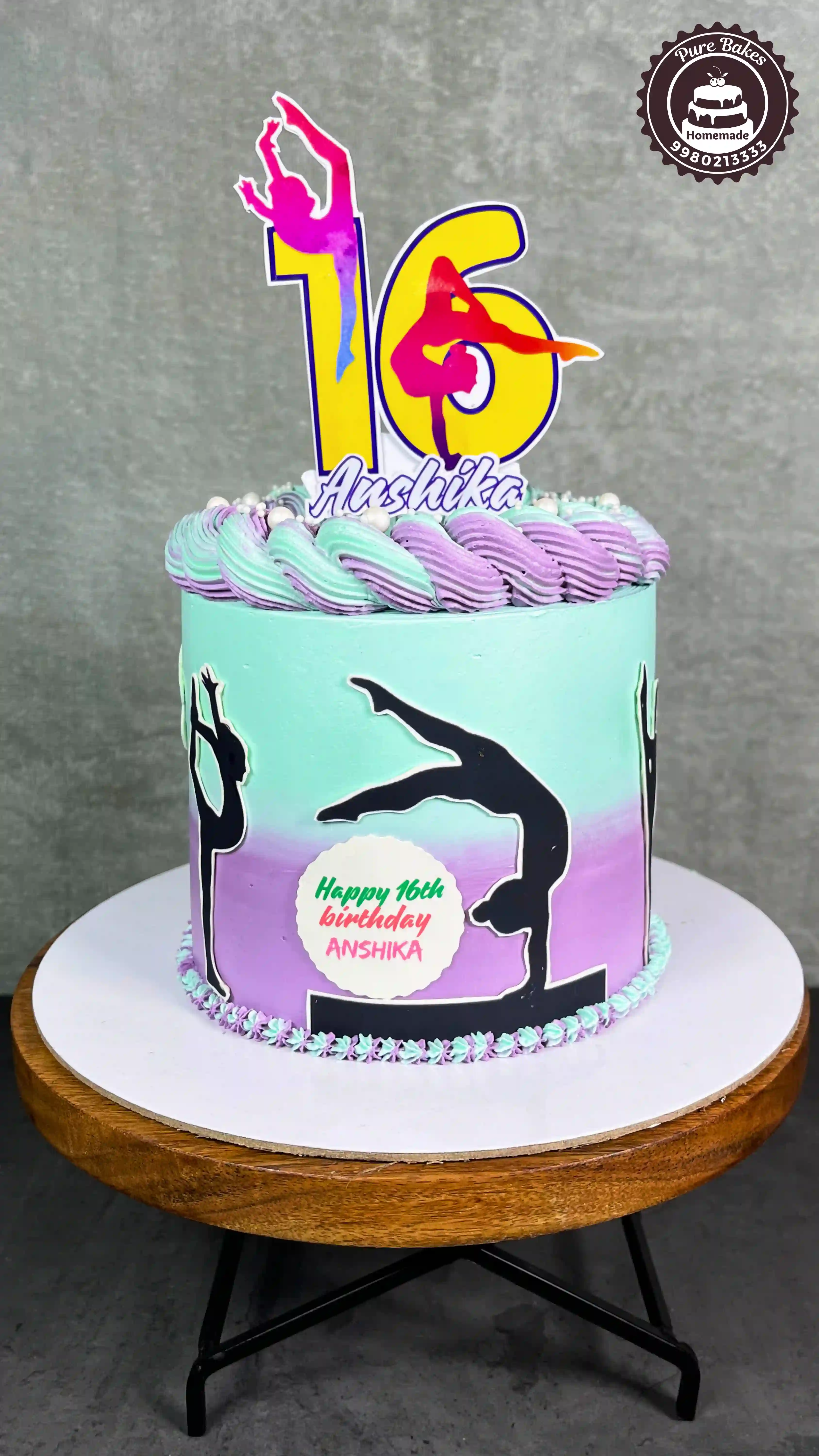 Gymnastics Theme Sweet Sixteen Birthday Cake for Teen Girls