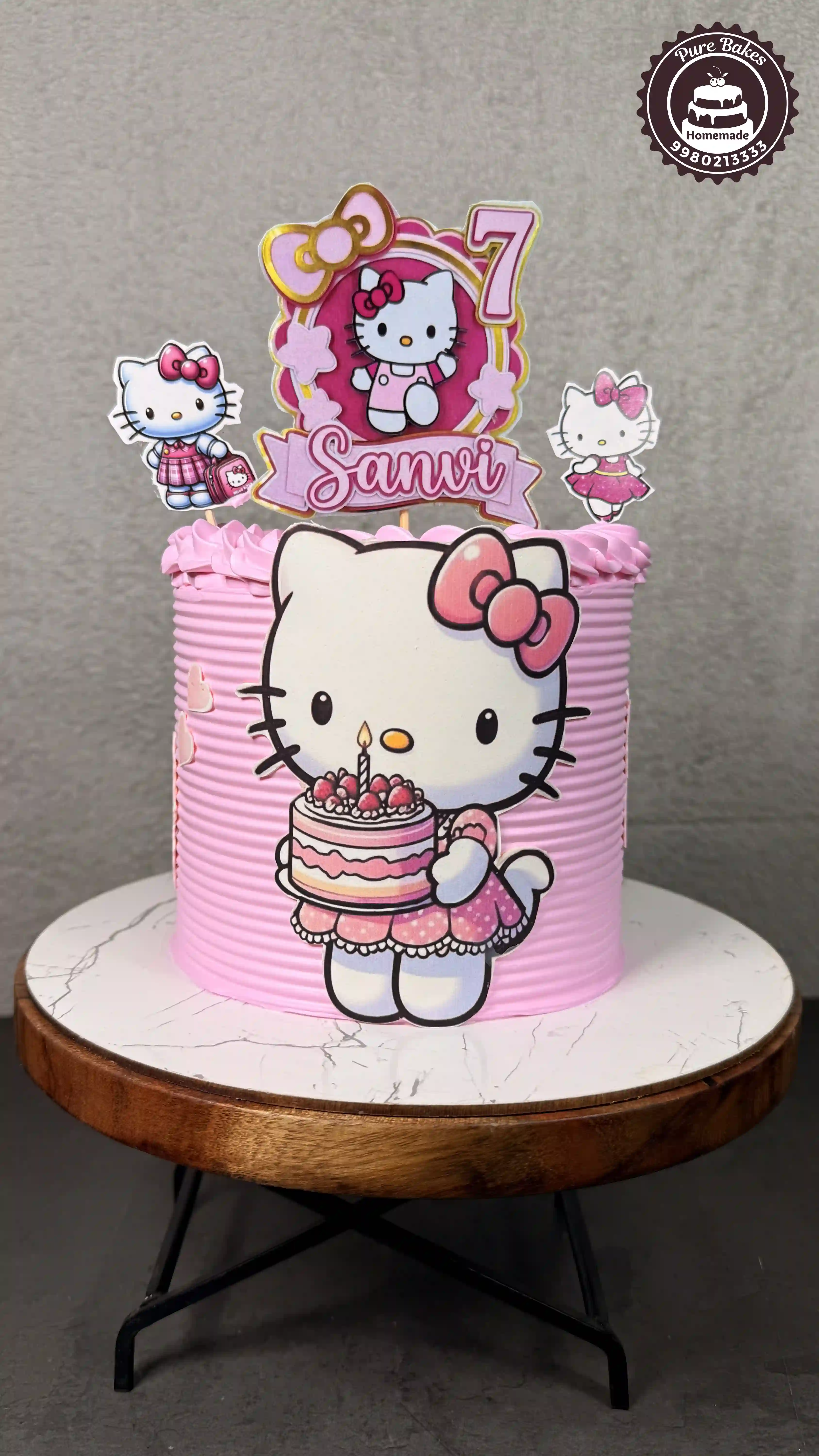 Hello Kitty Pink Birthday Cake for Girls Celebration